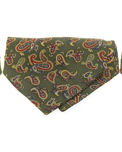 Paisley Cravats Soprano Ties Soprano Silk Twill Country Green Paisley Cravat £31.00