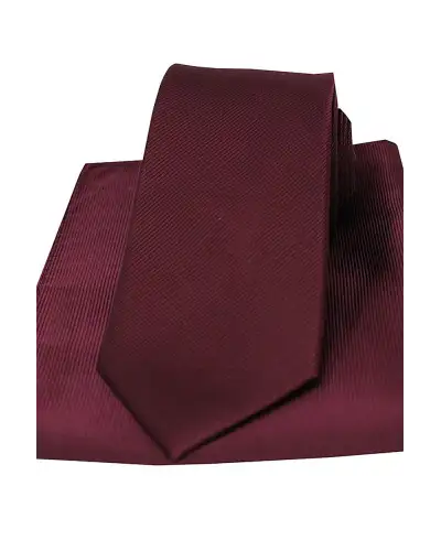 Pocket Square Soprano Ties Soprano Wine Twill Plain Silk Tie And Pocket Square £34.00