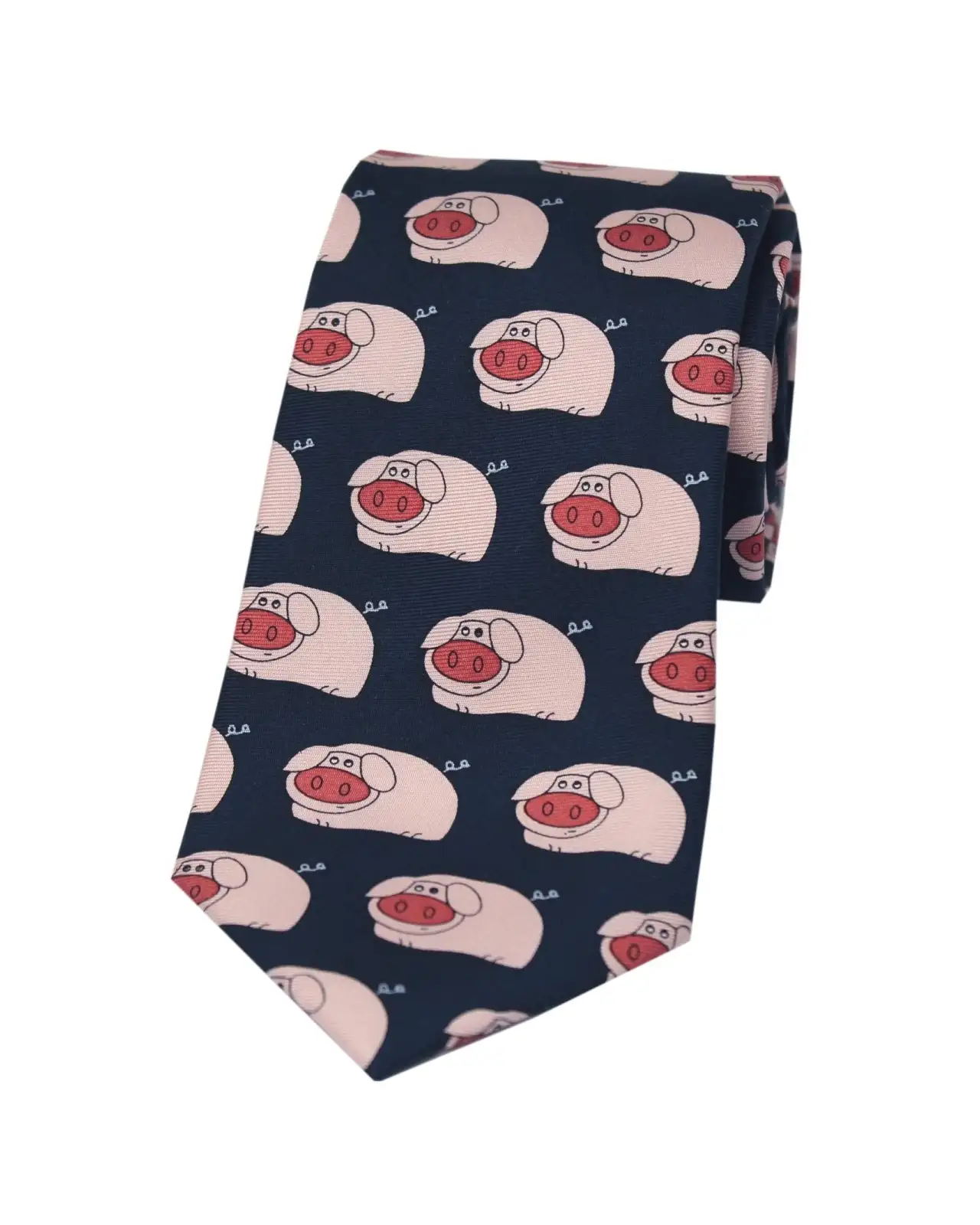 Silk Ties Soprano Ties Soprano Funny Pigs On Navy Ground Country Silk Tie £23.00