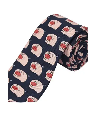 Silk Ties Soprano Ties Soprano Funny Pigs On Navy Ground Country Silk Tie £23.00