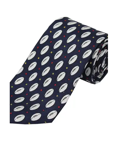 Silk Ties Soprano Ties Soprano Rugby Balls On Navy Ground Silk Tie £23.00