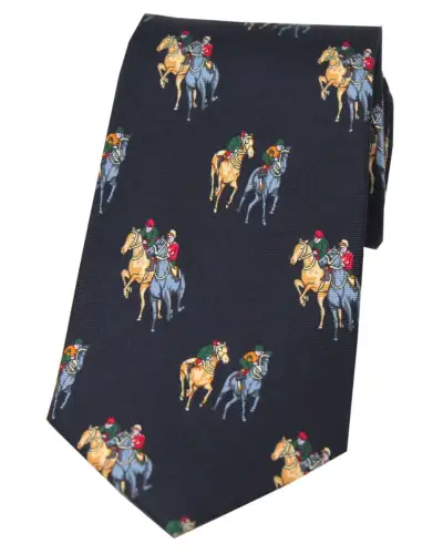 Silk Ties Soprano Ties Soprano Final Furlong On Navy Ground Country Silk Tie £23.00