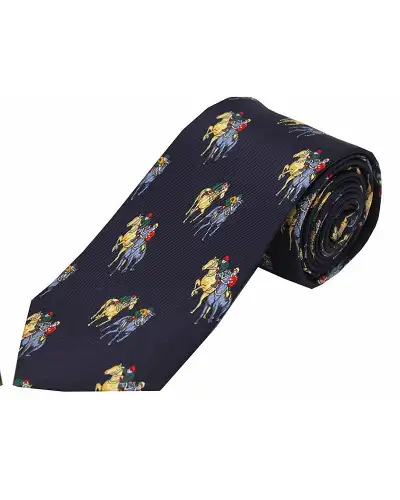 Silk Ties Soprano Ties Soprano Final Furlong On Navy Ground Country Silk Tie £23.00