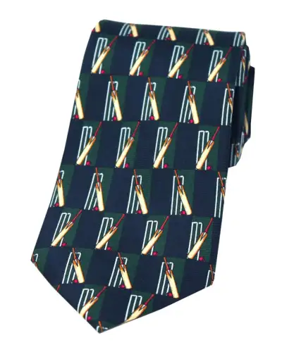 Silk Ties Soprano Ties Soprano Cricket Bat And Stumps On Navy Ground Silk Tie £23.00