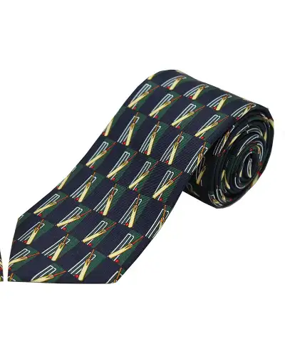 Silk Ties Soprano Ties Soprano Cricket Bat And Stumps On Navy Ground Silk Tie £23.00