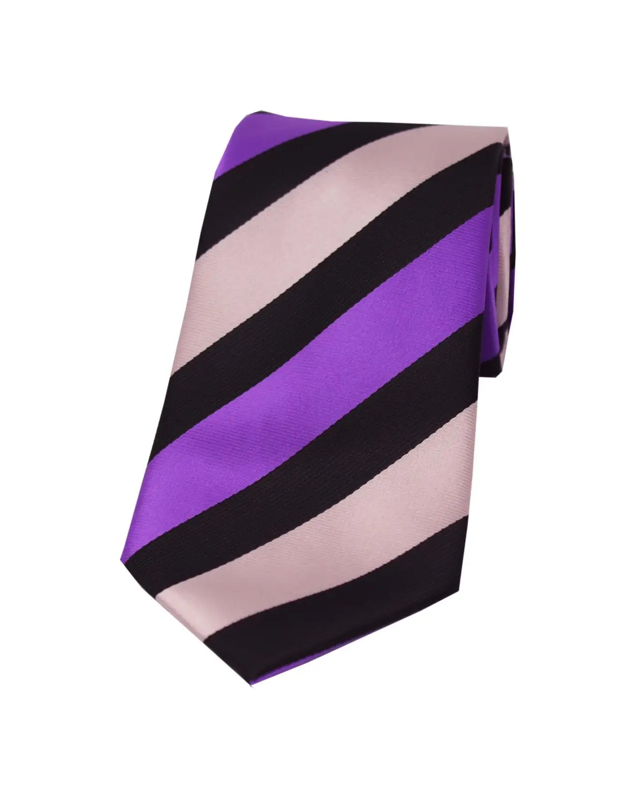 Polyester Ties Soprano Ties Soprano Purple And Pink Striped Polyester Tie On Black Ground £9.00