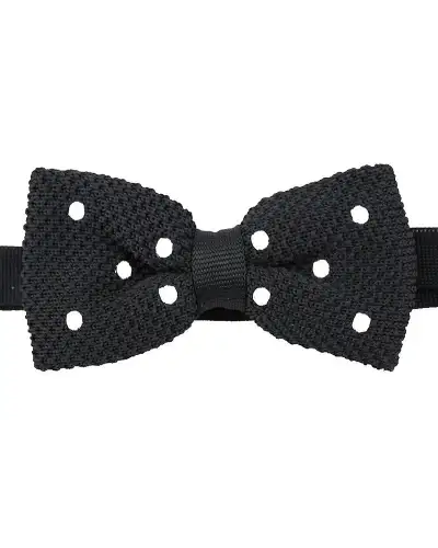 Pre-Tied Bow Ties Soprano Ties Soprano Pre-Tied Black And White Polka Dot Knitted Polyester Bow Tie £10.00