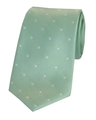 Silk Ties Soprano Ties Soprano Mint And White Polka Dot Silk Tie £24.00