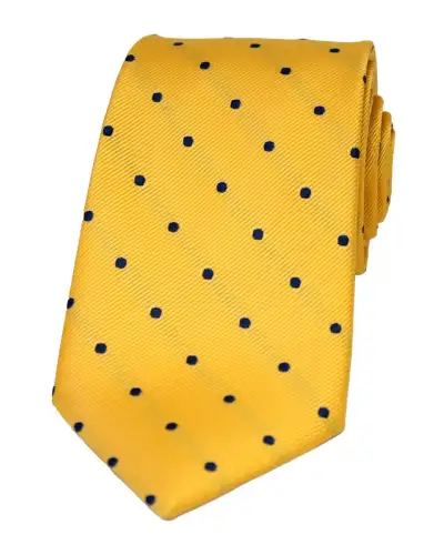 Silk Ties Soprano Ties Soprano Gold And Blue Polka Dot Silk Tie £24.00