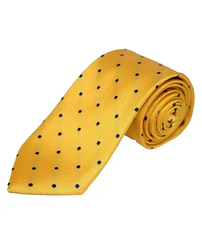 Silk Ties Soprano Ties Soprano Gold And Blue Polka Dot Silk Tie £24.00