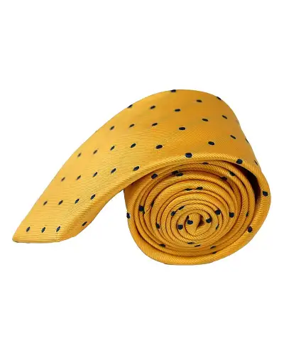 Silk Ties Soprano Ties Soprano Gold And Blue Polka Dot Silk Tie £24.00