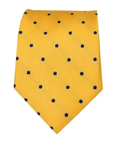 Silk Ties Soprano Ties Soprano Gold And Blue Polka Dot Silk Tie £24.00