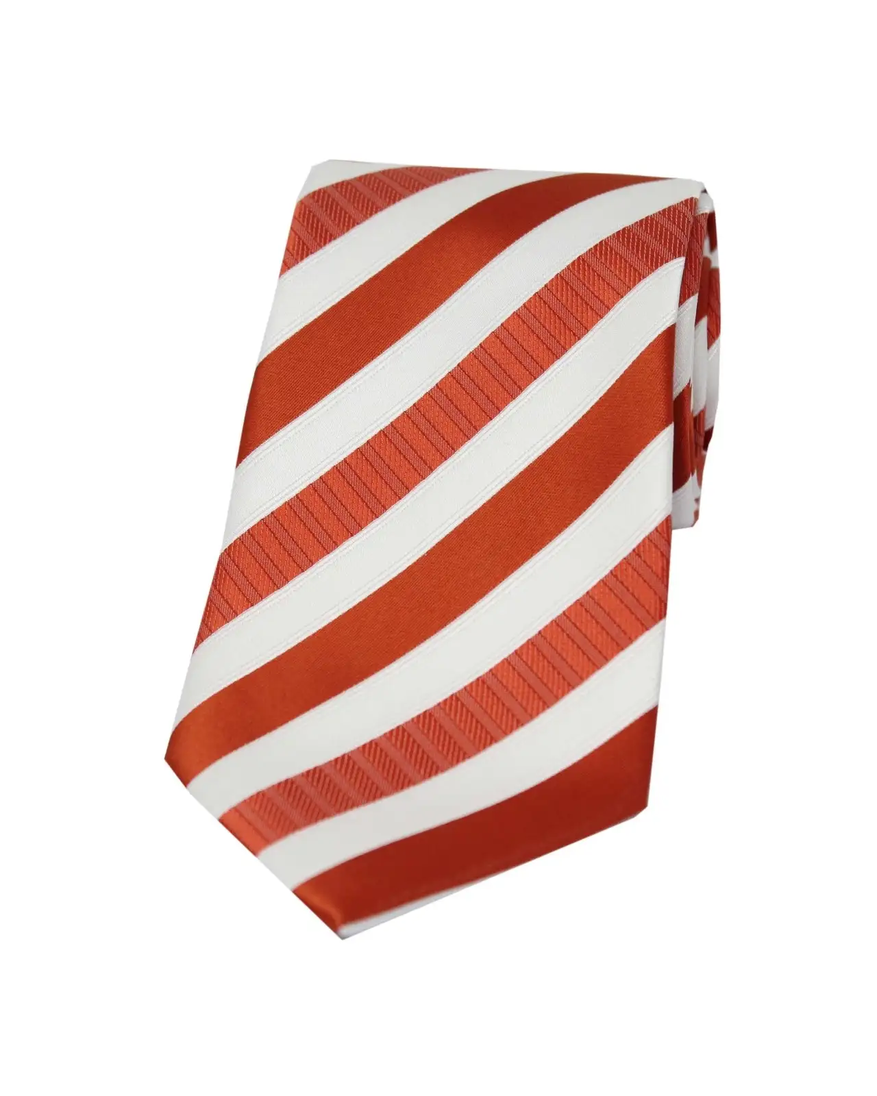 Polyester Ties Soprano Ties Soprano Orange Striped Polyester Tie On White Ground £9.00