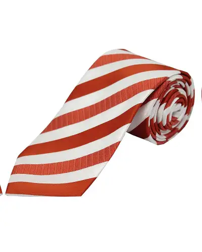Polyester Ties Soprano Ties Soprano Orange Striped Polyester Tie On White Ground £9.00
