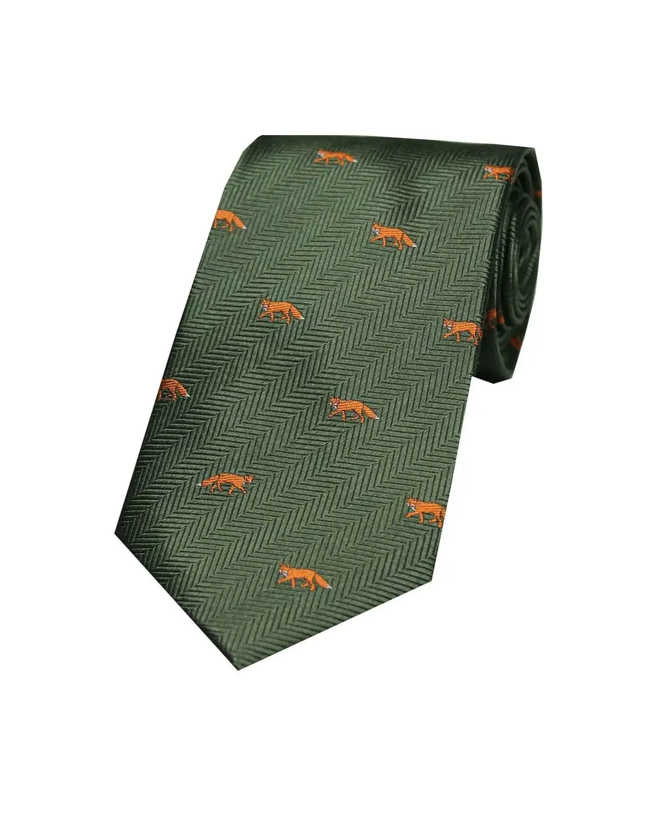 Silk Ties Soprano Ties Soprano Foxes On Green Country Silk Tie £24.00