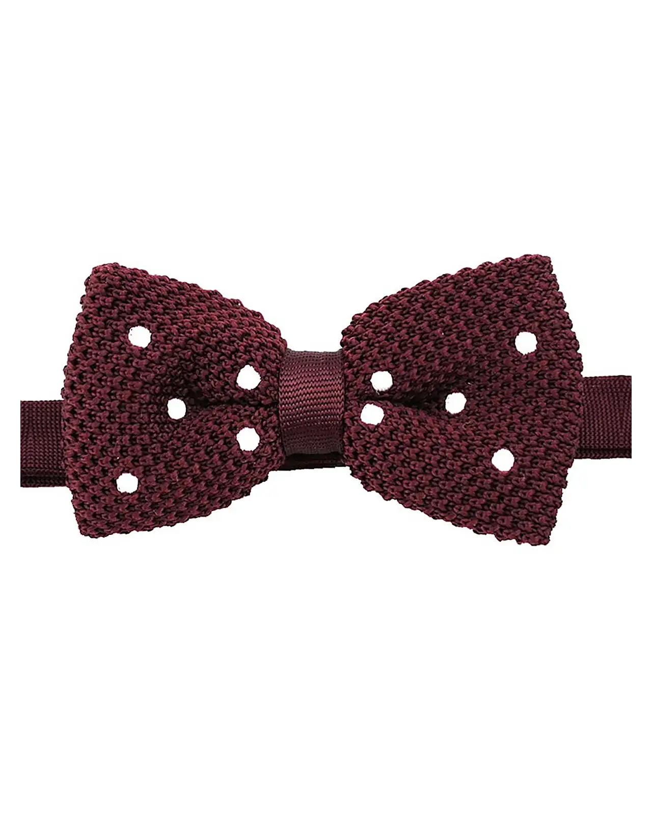Pre-Tied Bow Ties Soprano Ties Soprano Pre-Tied Wine Polka Dot Knitted Polyester Bow Tie £10.00