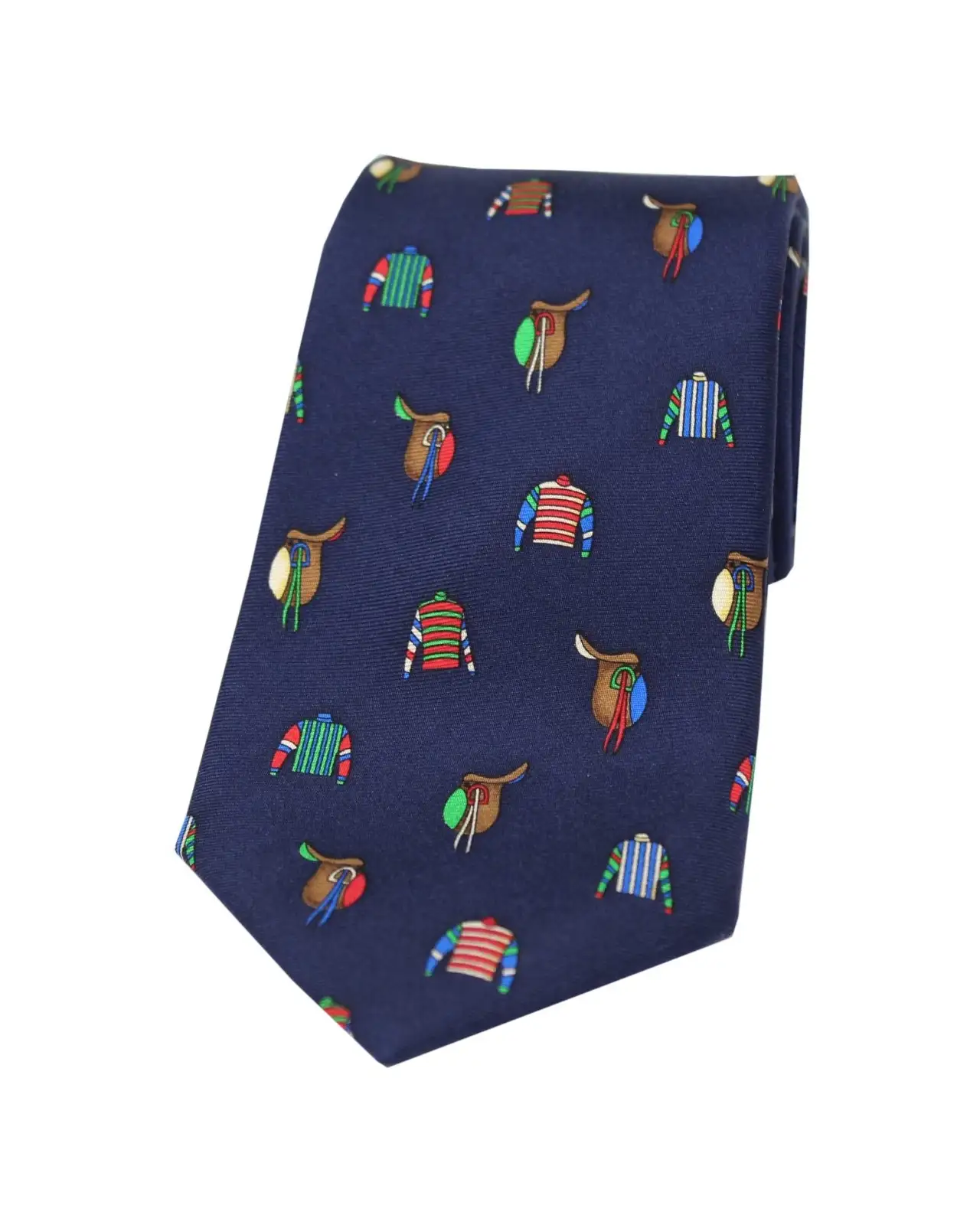 Silk Ties Soprano Ties Soprano Racing Colours And Saddles On Navy Ground Country Silk Tie £23.00