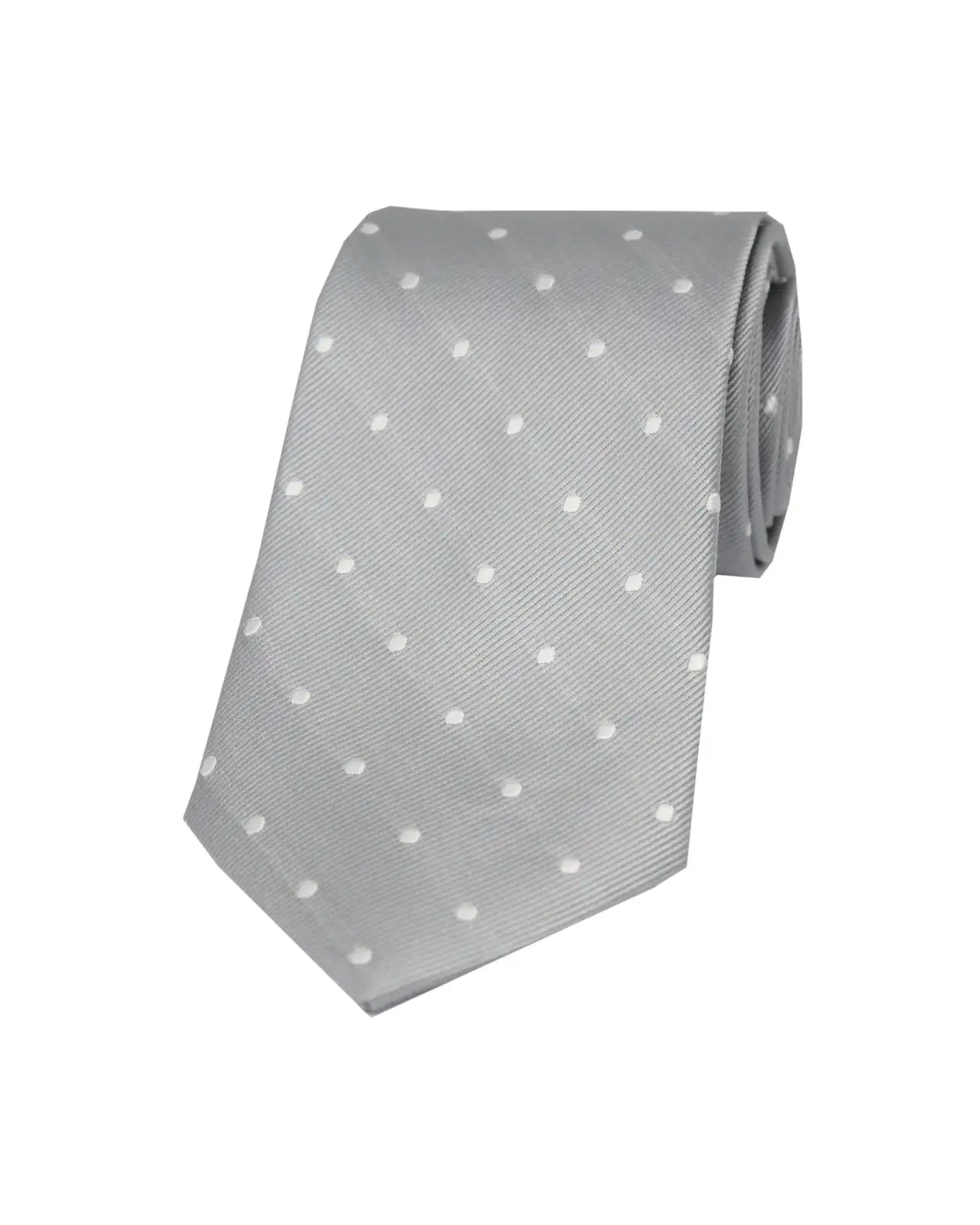 Silk Ties Soprano Ties Soprano Silver And White Polka Dot Silk Tie £24.00
