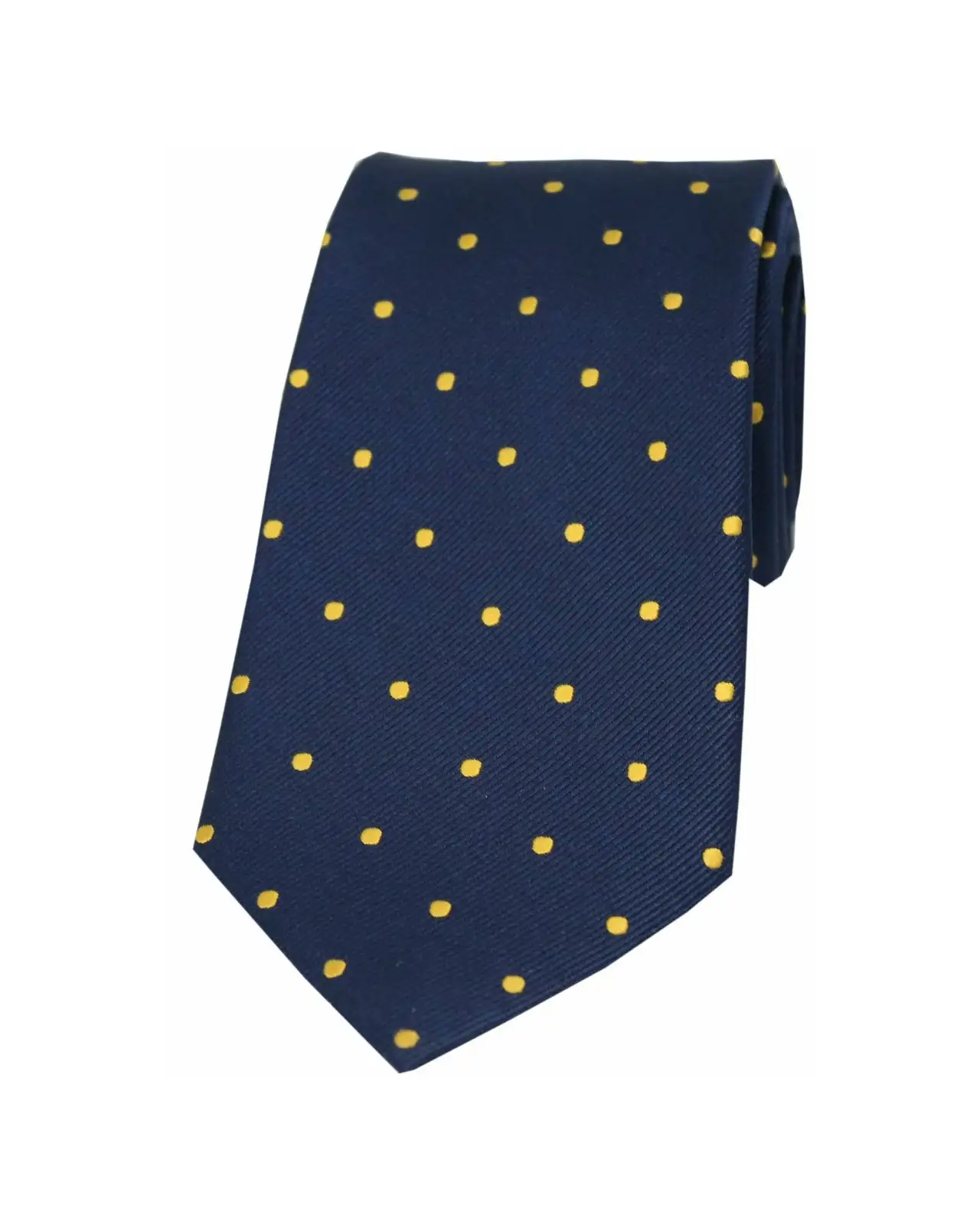 Silk Ties Soprano Ties Soprano Navy And Gold Polka Dot Silk Tie £24.00