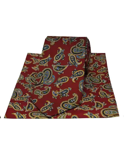 Paisley Ties Soprano Ties Soprano Large Paisley On Red Ground Silk Tie And Pocket Square £34.00