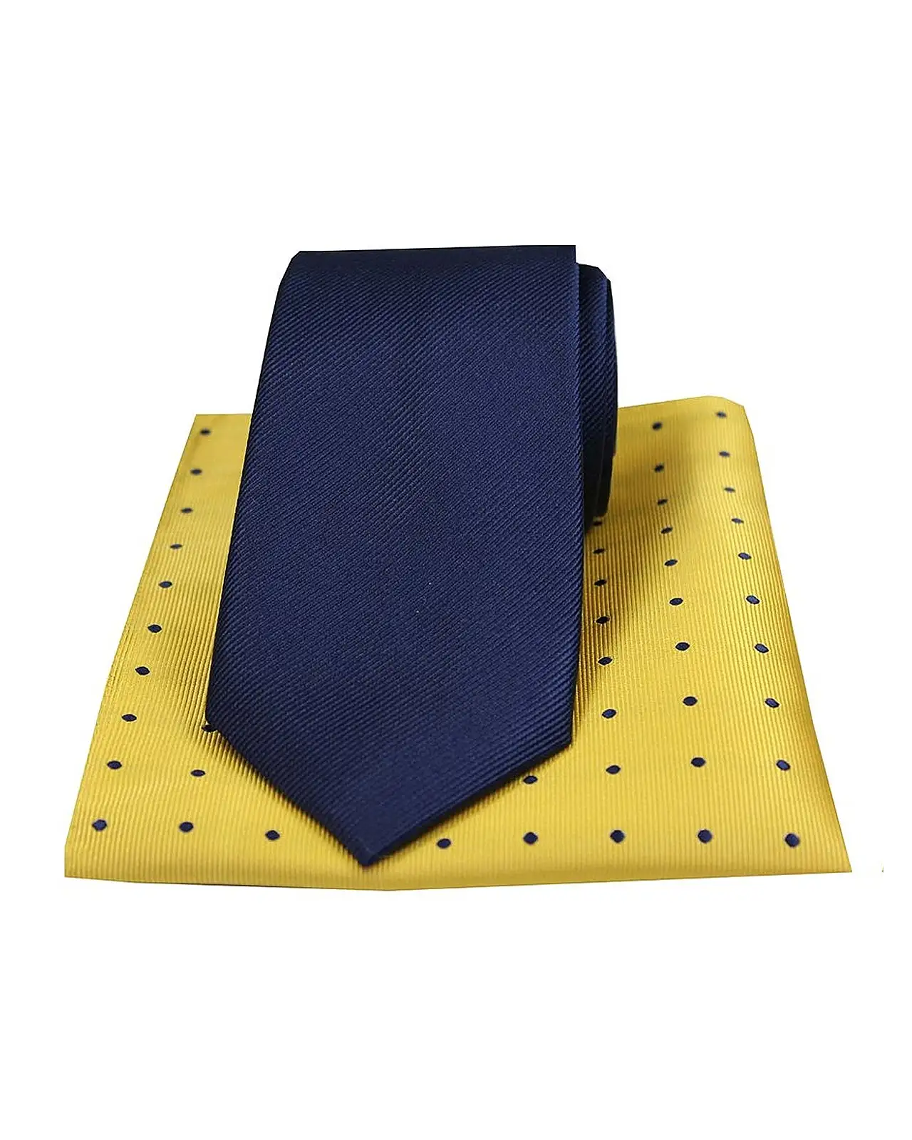 Silk Hankies Soprano Ties Soprano Plain Navy Silk Tie With Gold Polka Dot Silk Hanky £34.00