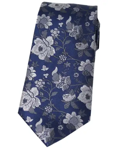 Silk Ties Soprano Ties Soprano Navy Luxury Floral Silk Tie £21.00