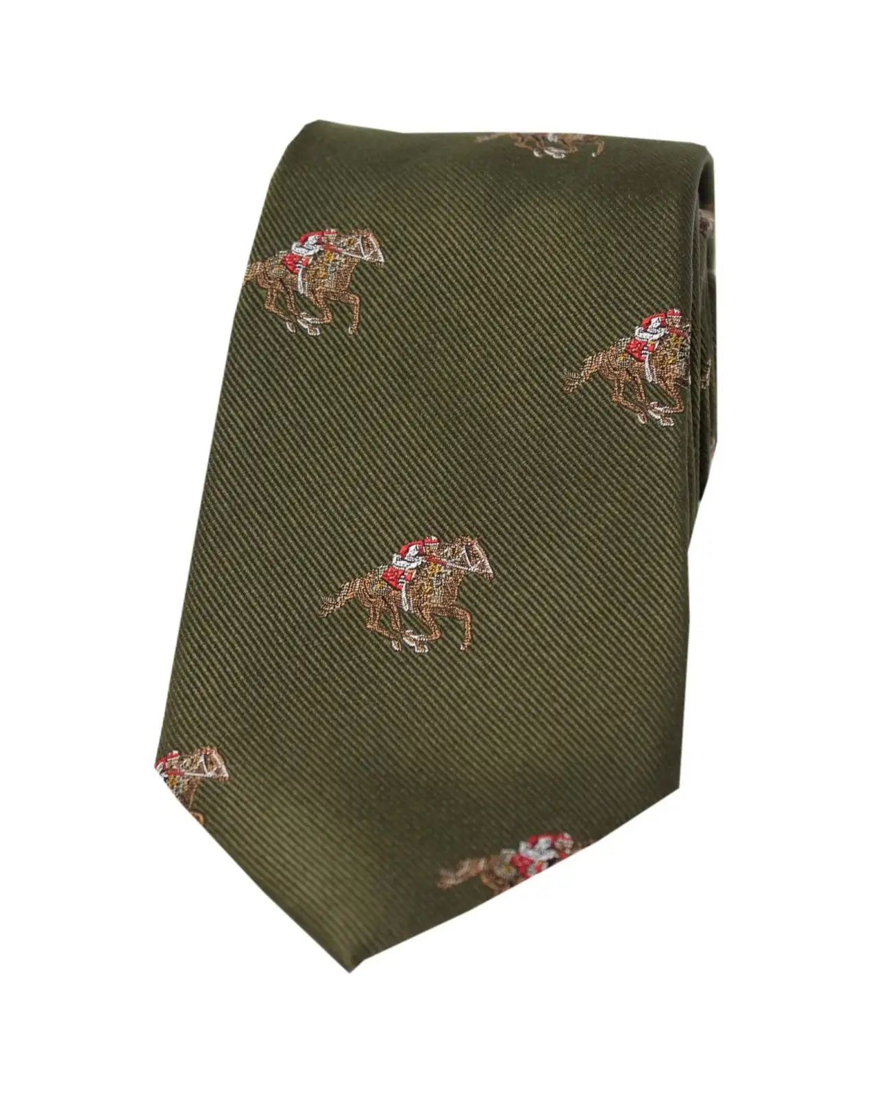 Silk Ties Soprano Ties Soprano Jockeys And Horses On Green Ground Country Silk Tie £24.00