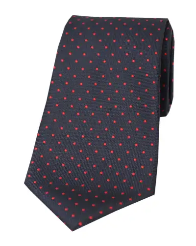 Polyester Ties Soprano Ties Soprano Red Pin Dot Polyester Tie On Blue Ground £23.00