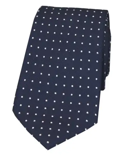 Silk Ties Soprano Ties Soprano Navy And White Pin Dot Woven Silk Tie £24.00