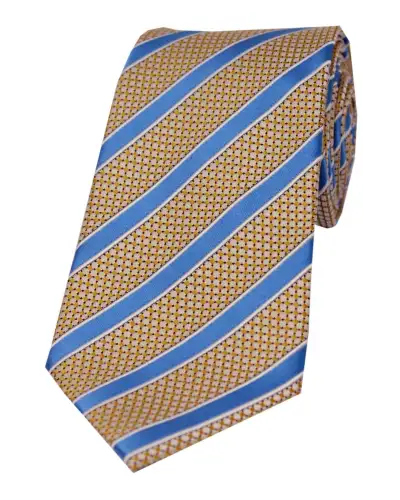 Polyester Ties Soprano Ties Soprano Sky Blue Striped Polyester Tie On Beige Ground £9.00