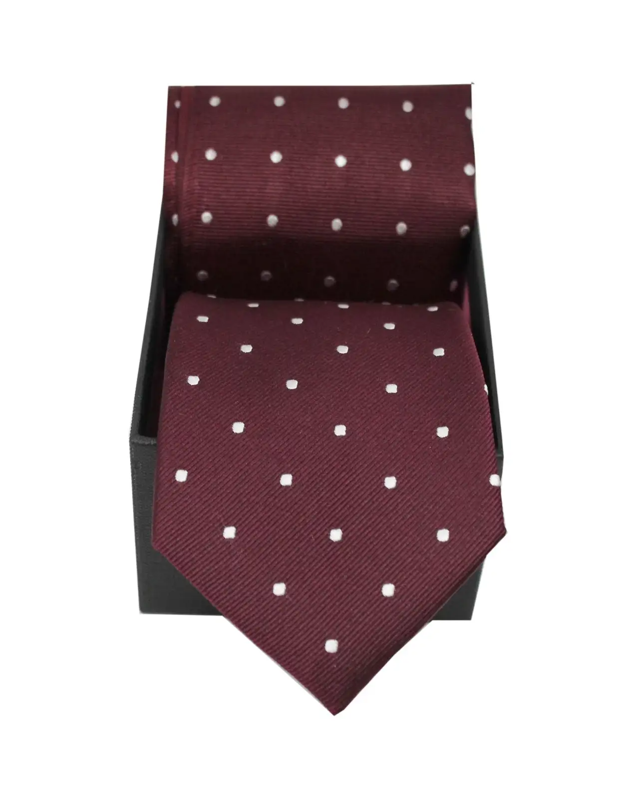 Gift Sets Soprano Ties Soprano Wine Polka Dot Silk Tie and Pocket Square Set In A Gift Box £32.00