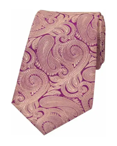 Paisley Ties Soprano Ties Soprano Purple Ground With Fuchsia Paisley Luxury Silk Tie £24.00