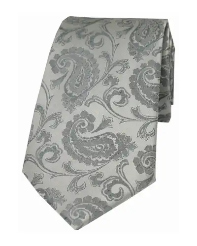 Paisley Ties Soprano Ties Soprano Silver Paisley Woven Silk Tie £9.00