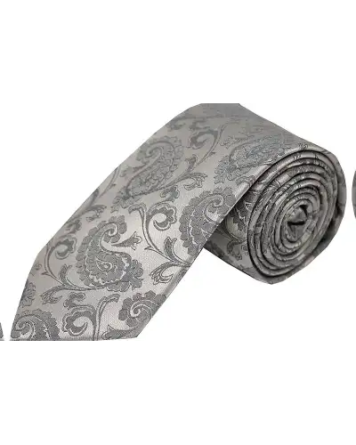 Paisley Ties Soprano Ties Soprano Silver Paisley Woven Silk Tie £9.00