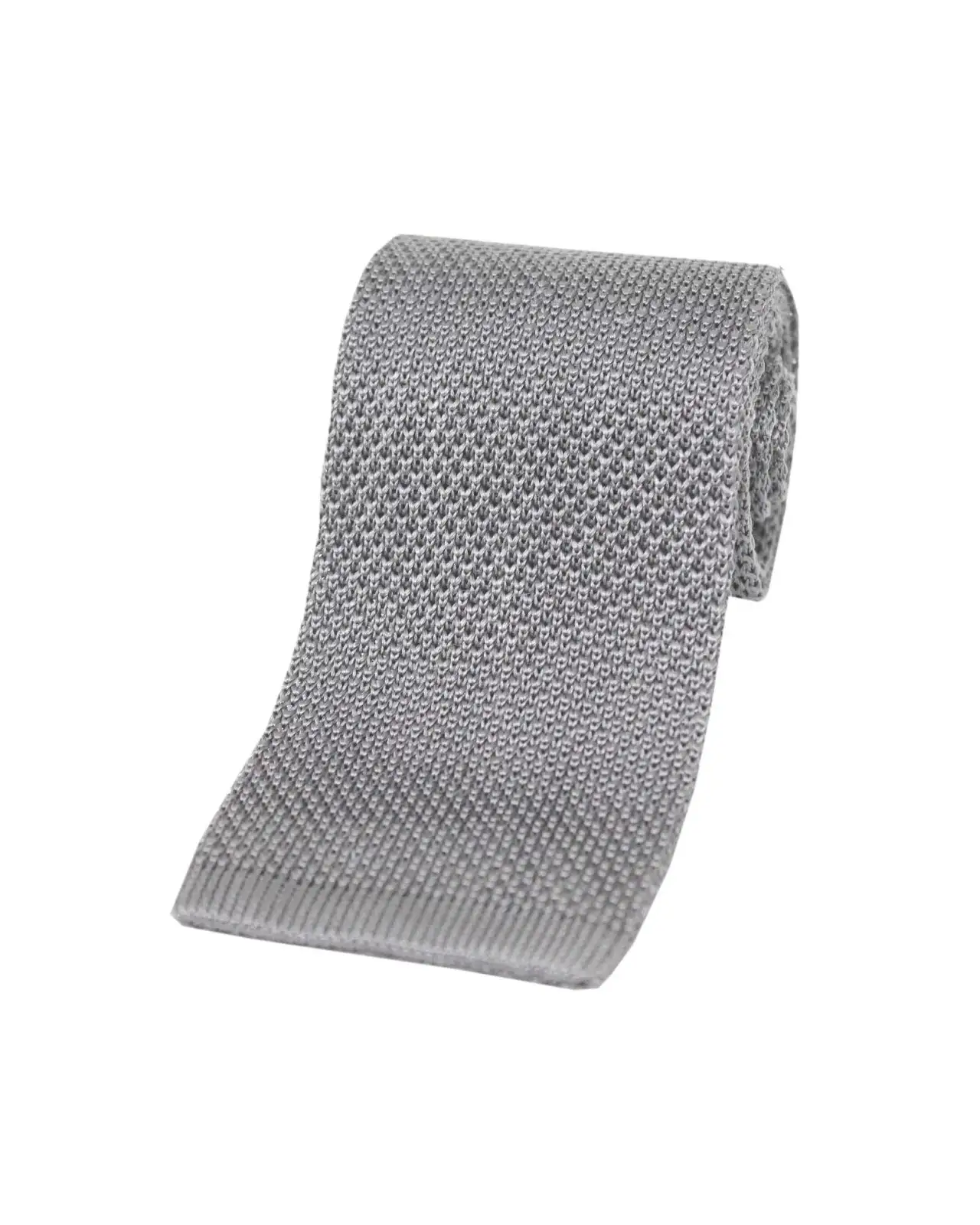 Knitted Ties Soprano Ties Soprano Silver Plain Knitted Silk Tie £24.00
