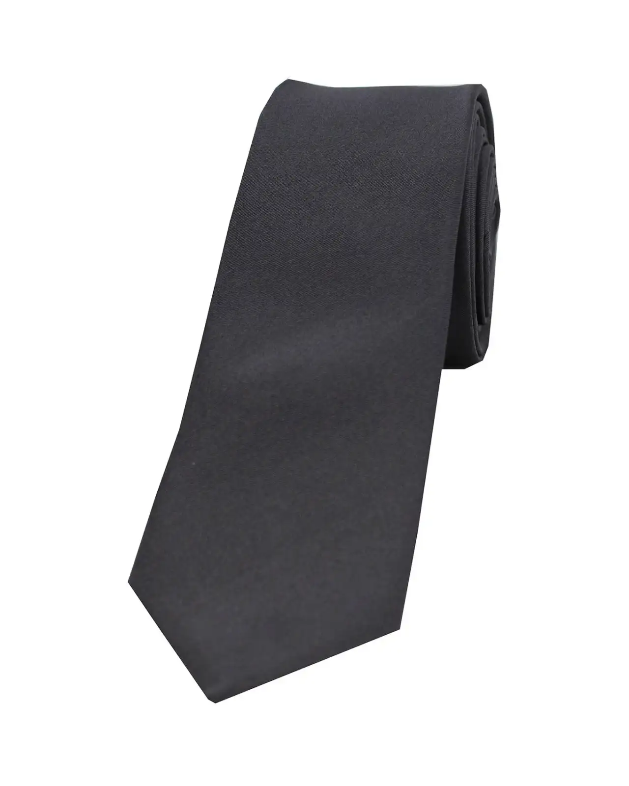 Thin Ties Soprano Ties Soprano Charcoal Grey Satin Silk Thin Tie £14.00