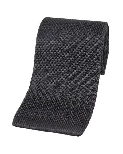 Knitted Ties Soprano Ties Soprano Slate Grey Plain Knitted Silk Tie £24.00