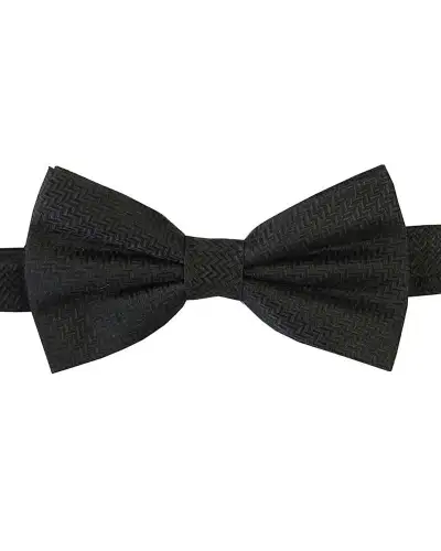 Pre-Tied Bow Ties Soprano Ties Soprano Black Herringbone Pre-Tied Silk Bow Tie £23.00