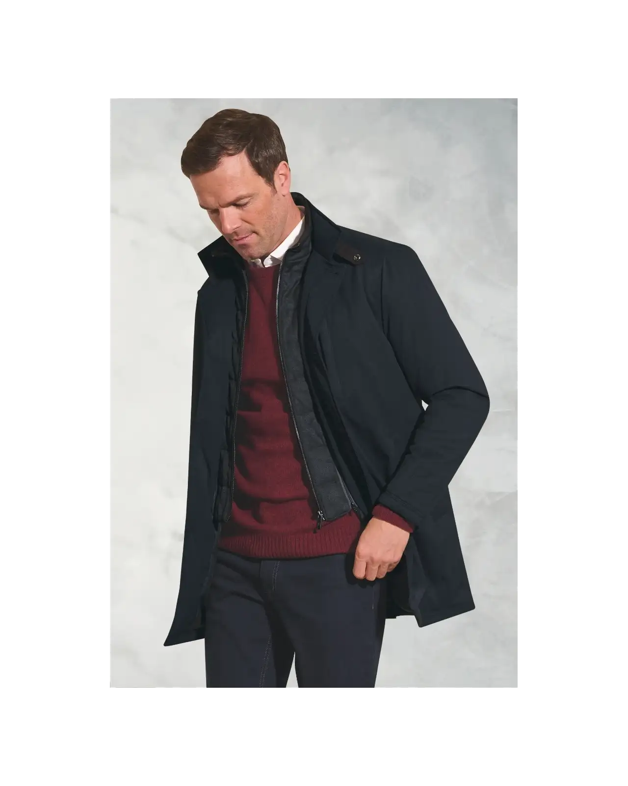 Waistcoats Brook Taverner Bradshaw Navy Shortie Raincoat £179.00