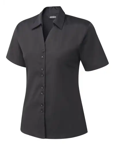 Blouses Vortex Designs Freya White Double Button Short Sleeve £27.00