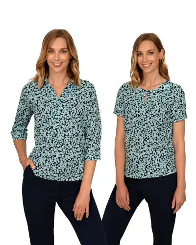 Tops Vortex Designs Sienna Sage 3 4 Sleeve Tunic With Collar £28.00