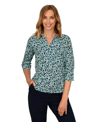 Tops Vortex Designs Sienna Sage 3 4 Sleeve Tunic With Collar £28.00