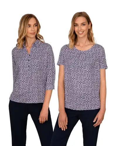 Tops Vortex Designs Izzy Berry 3 4 Sleeve With Collar £28.00