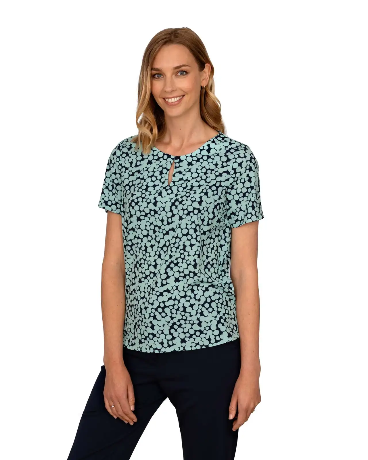 Tops Vortex Designs Luna Sage Button Neck £27.00