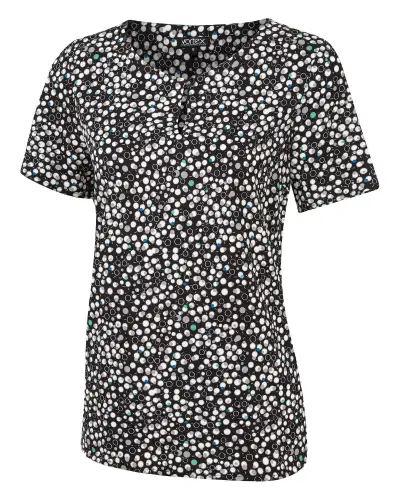 Tops Vortex Designs Imogen Black Tuck Neck Short Sleeve £27.00