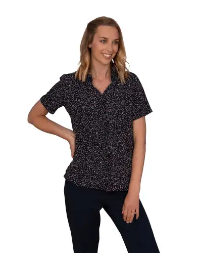 Blouses Vortex Designs Jenni Red Button Down Short Sleeve £28.00