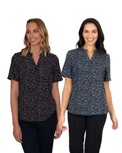 Blouses Vortex Designs Jenni Red Button Down Short Sleeve £28.00