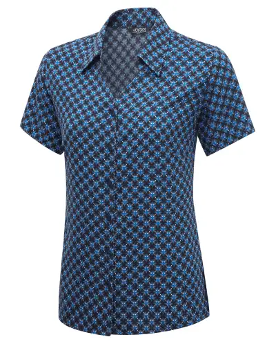 Blouses Vortex Designs Sarah Red Button Down Short Sleeve £28.00