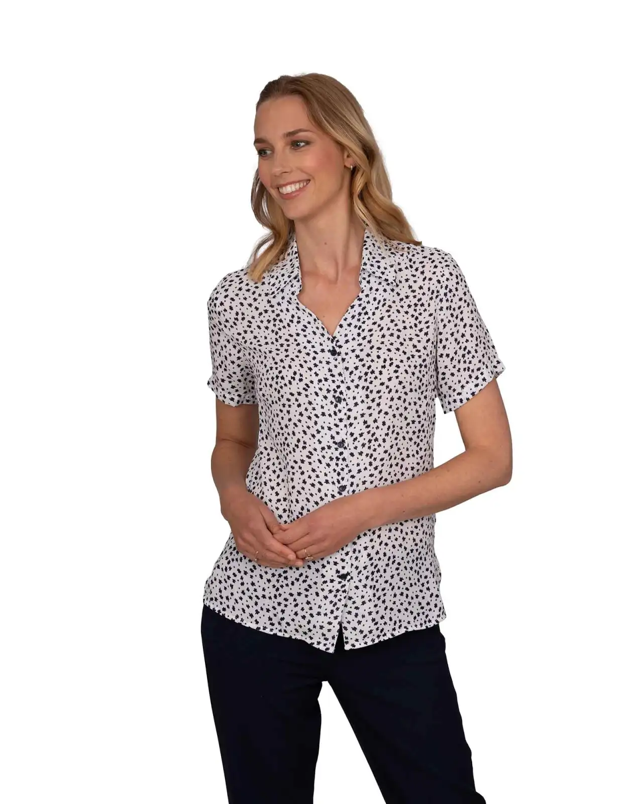 Blouses Vortex Designs Heidi White Button Down Short Sleeve £28.00