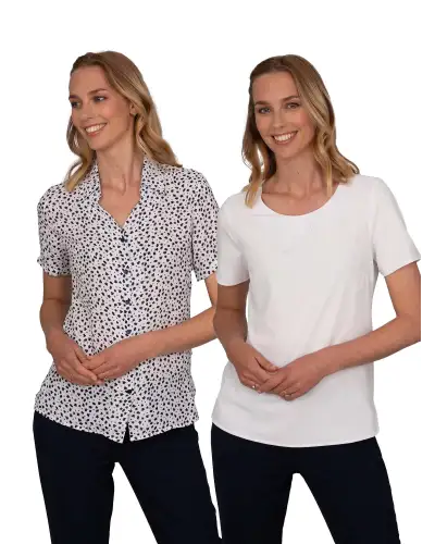 Blouses Vortex Designs Heidi White Button Down Short Sleeve £28.00